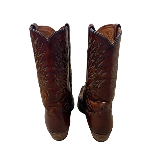 TEXAS| Vintage Leather Men’s Cowboy boots EUC SZ 10.5 Brown Leather, Made In USA - Picture 10 of 16
